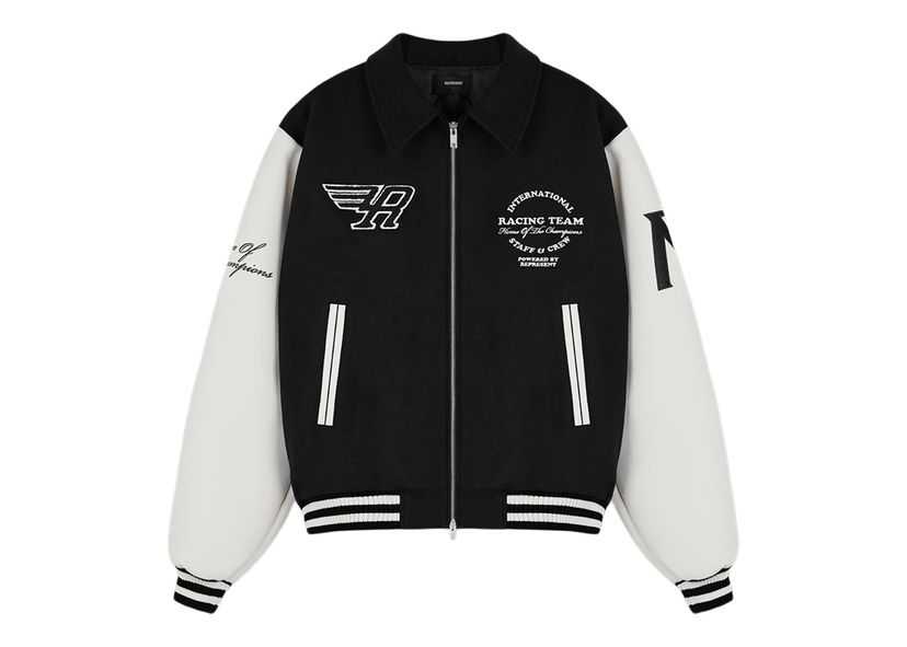 Jakna Represent Clo Represent Racing Team Varsity Jacket Black/White Crna | M01143-01