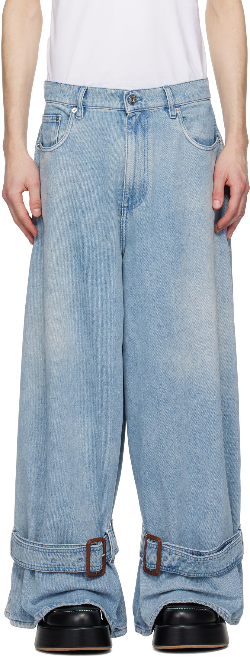 Jeans JW Anderson JW Anderson Buckled Cuff Jeans Plava | DT0107-PG1735