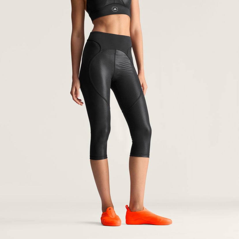 Tajice adidas Performance adidas by Stella McCartney Micro Dot Capri Training Leggings Crna | JM8462