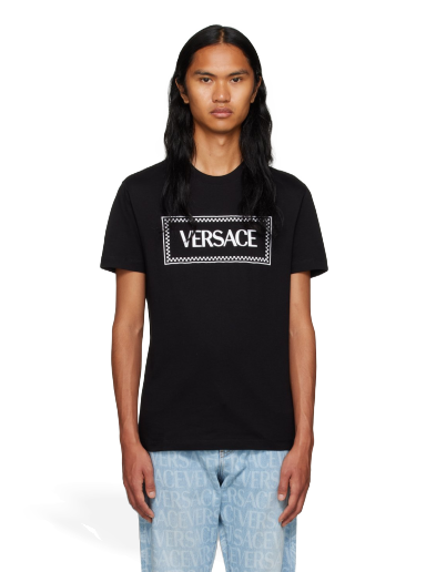 Majica kratkih rukava Versace Embroidered Crna | 1011694_1A08584