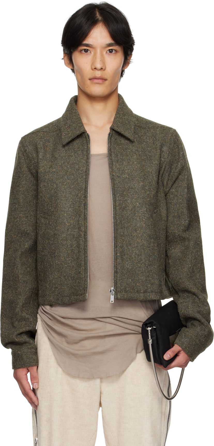 Jakna Rick Owens Rick Owens Alice Brad Cropped Jacket Zelena | RU02E1720 WRU