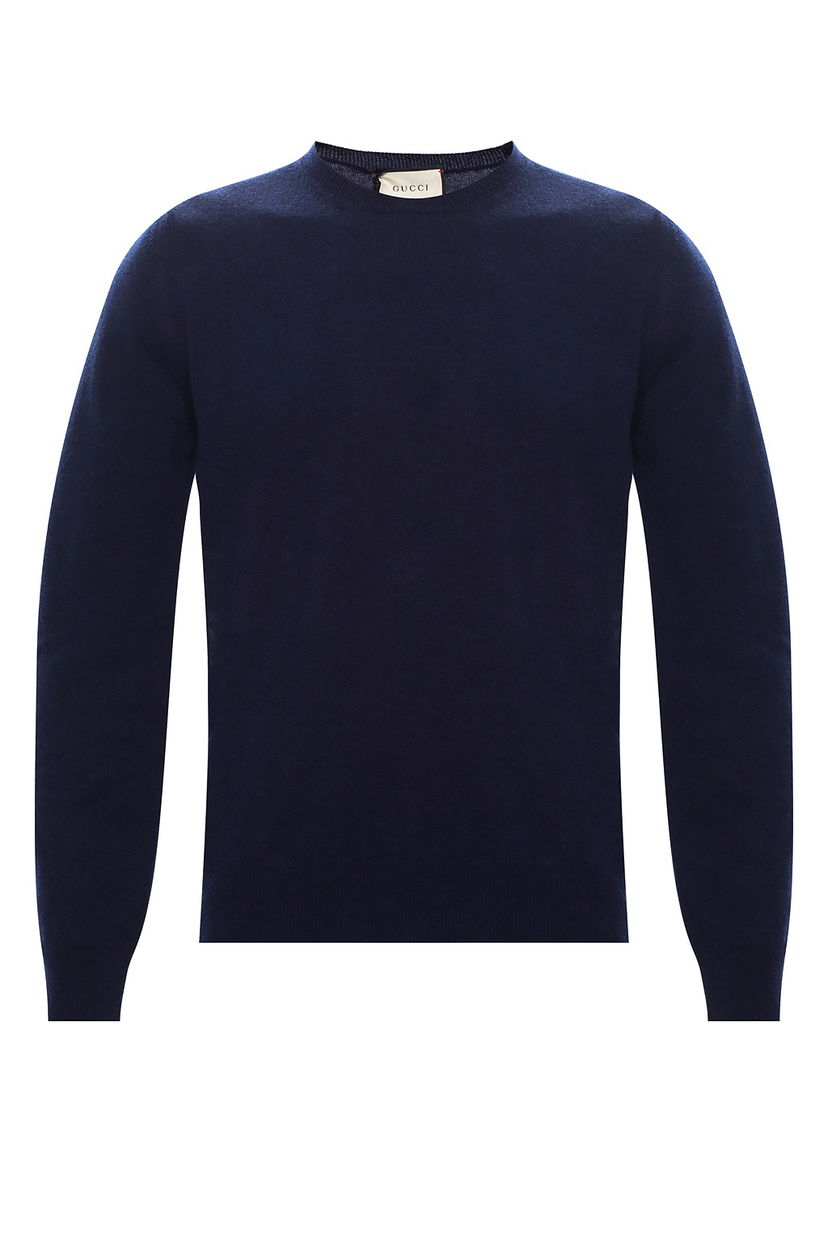 Džemper Gucci GG Embroidered Logo Sweater Navy Tamnoplava | 597736XKA5B4440