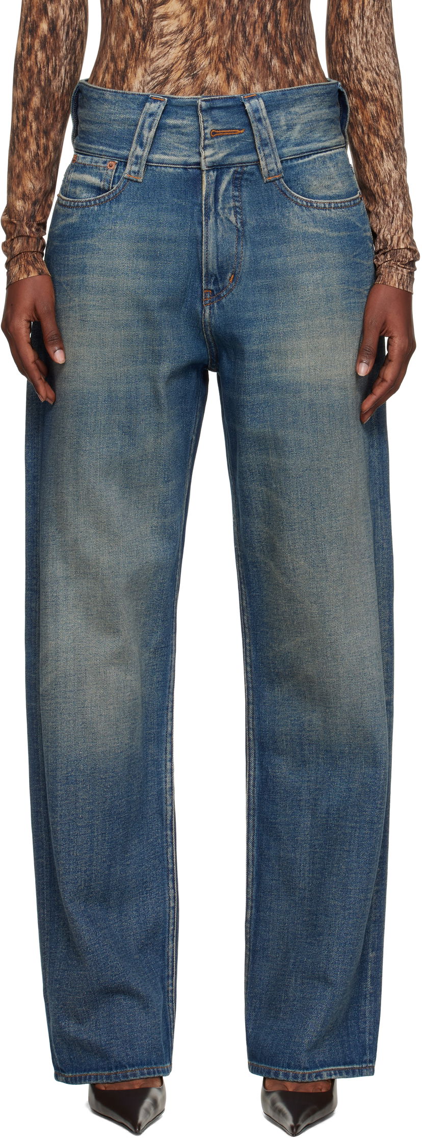 Jeans Maison Margiela MM6 Maison Margiela 5-Pocket Slub Jeans Plava | S52LA0259 M30017