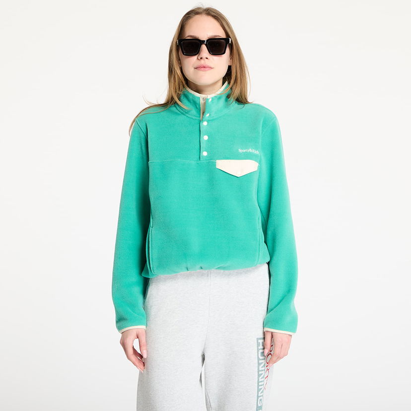 Džemper Sporty & Rich Sporty & Rich Serif Logo Polar Fleece Sweatshirt Zelena | JA047514300GR37