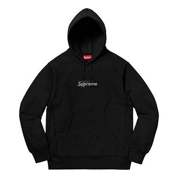 Dukserice Supreme Supreme x Swarovski Box Logo Hooded Sweatshirt Crna | SUP-SS19-960