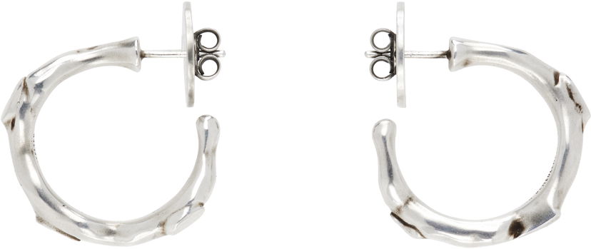 Naušnice Ann Demeulemeester Ann Demeulemeester Juana Silver Thorn Hoop Earrings Metalik | 2520-W-JE53-JW020-070