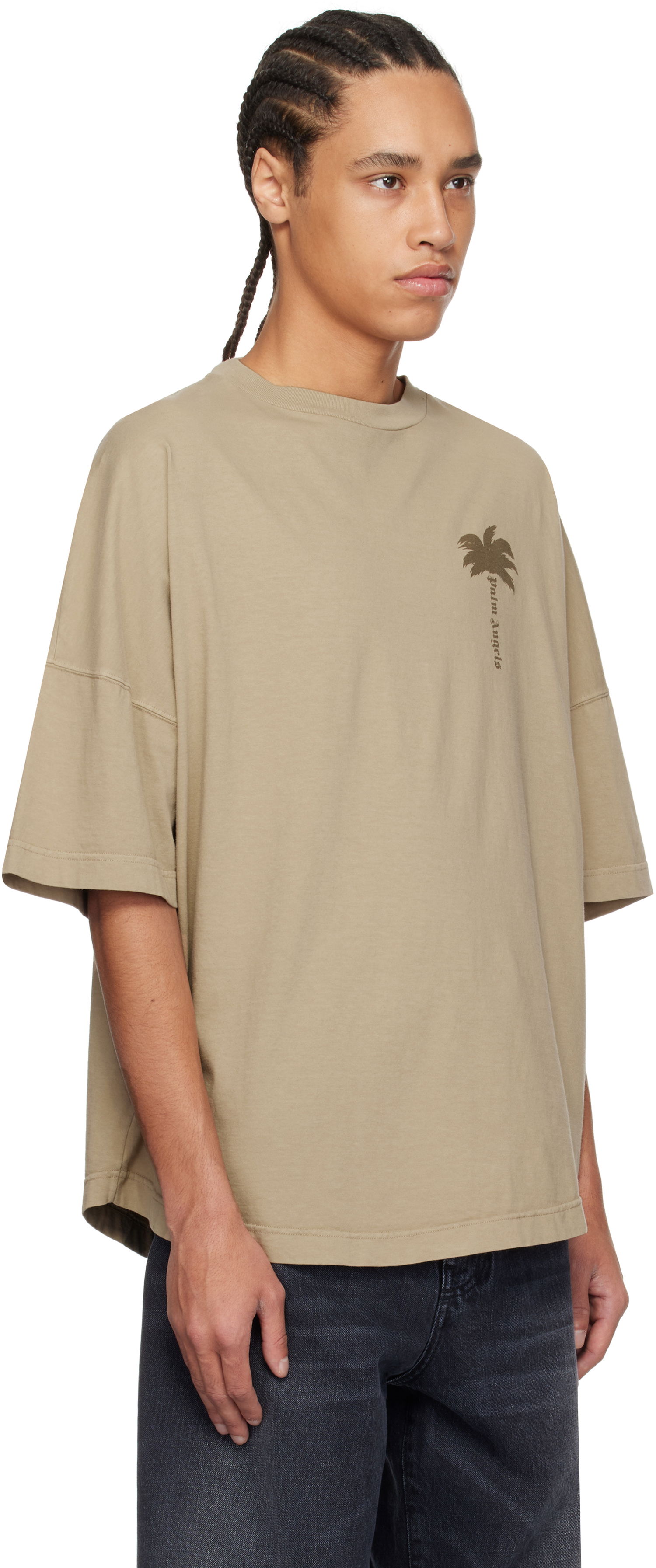 Majica kratkih rukava Palm Angels Palm Angels Palms Over T-Shirt Bež | PMAA002S25JER0046161, 1