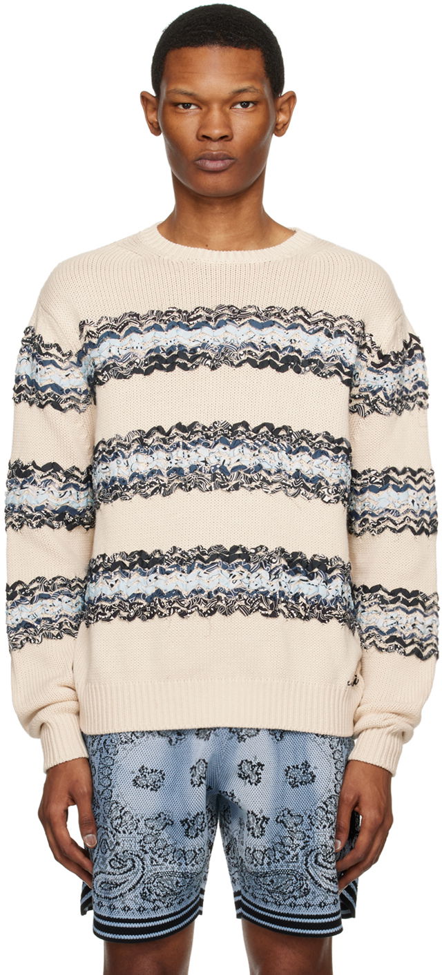 Džemper AMIRI Baja Bandana Knit Sweater Bež | SS23MKL001-368