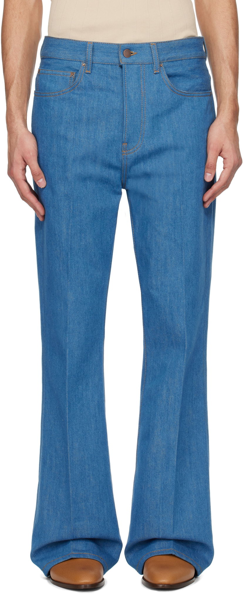 Jeans AMIRI AMIRI Creased Flare Jeans Plava | AMDNFR1011