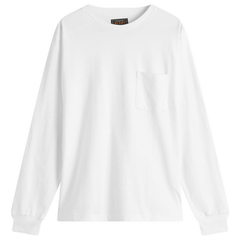 Majica kratkih rukava BEAMS Beams Plus Long Sleeve Pocket Tee, Size Large Bijela | 3814-0066-156-01