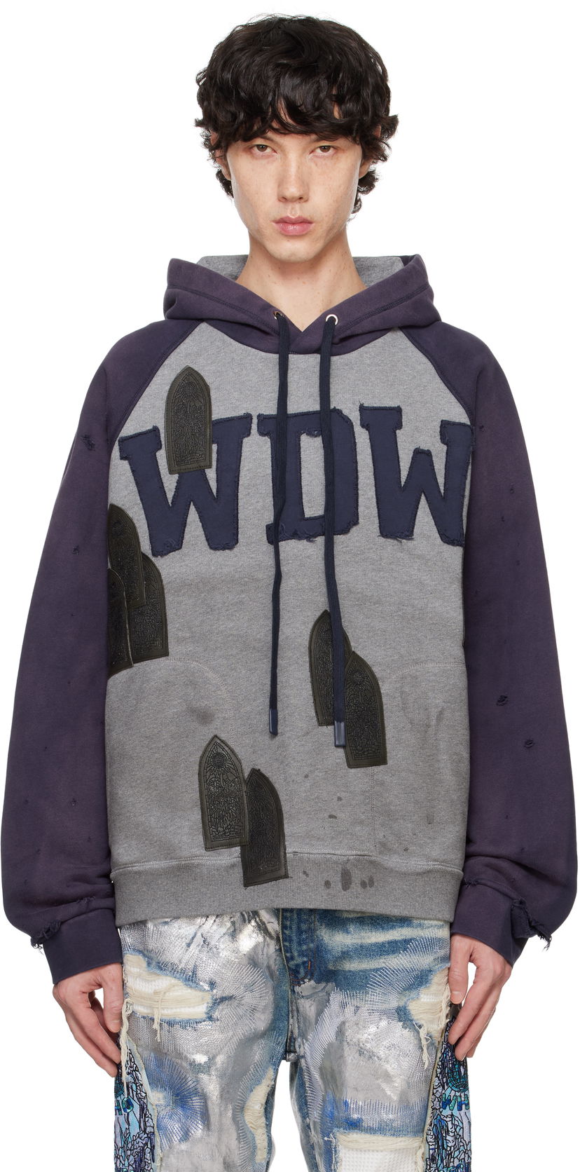 Dukserice Who Decides War Faded 'WDW' Hoodie Siva | 1110090021FW24