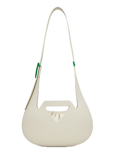 Torba za rame Bottega Veneta Moulded Shoulder Bag Bijela | 696920 V1W00