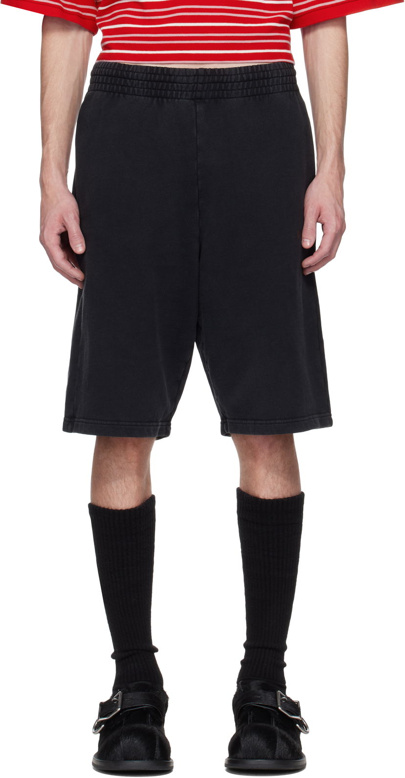 Kratke hlače Martine Rose Martine Rose Logo Sweatshorts Crna | 631JS02002M
