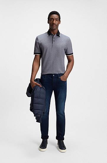 Polo majica BOSS BOSS Oxford Cotton Pique Polo Shirt with Logo Siva | 50521116, 1