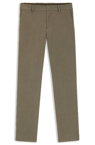 Hlače BOSS Slim-fit trousers in stretch corduroy Zelena | 50551683