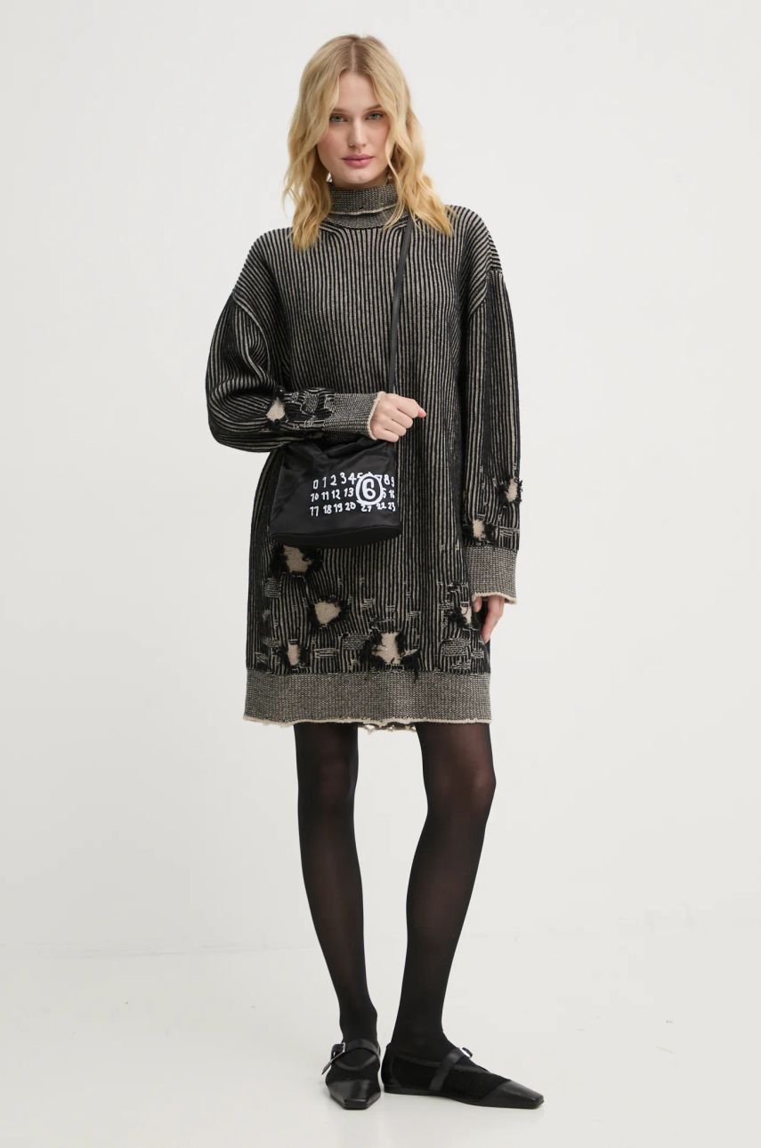 Džemper Maison Margiela Oversize Mini Wool Dress Crna | S62DA0031.M13076, 1