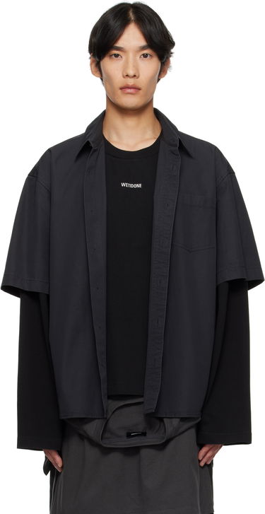 Košulja We11done We11done Logo Long-Sleeved Layered Shirt Crna | WD-SH2-25-180-U-CH, 0