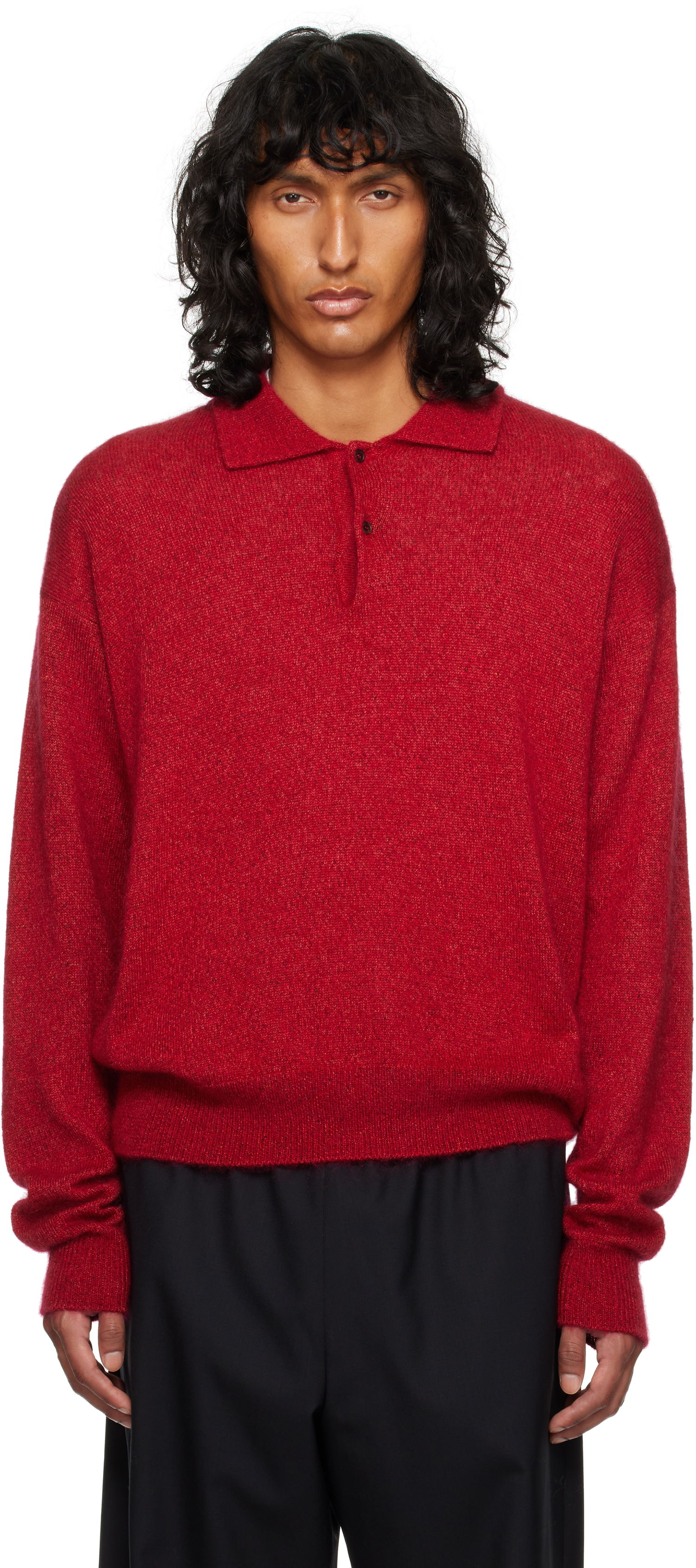 Džemper The Row Gere Knit Polo Sweater Crvena | 625-Y872, 0