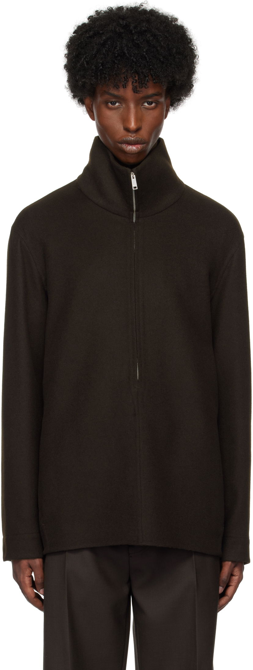 Jakna ZEGNA Cashmere Overshirt Jacket Smeđa | 887202A8SON86
