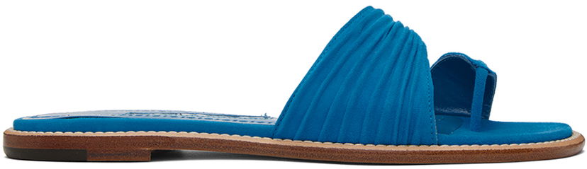 Njega cipela Manolo Blahnik Manolo Blahnik Tibo Suede Toe-Ring Sandals Plava | 423-1670