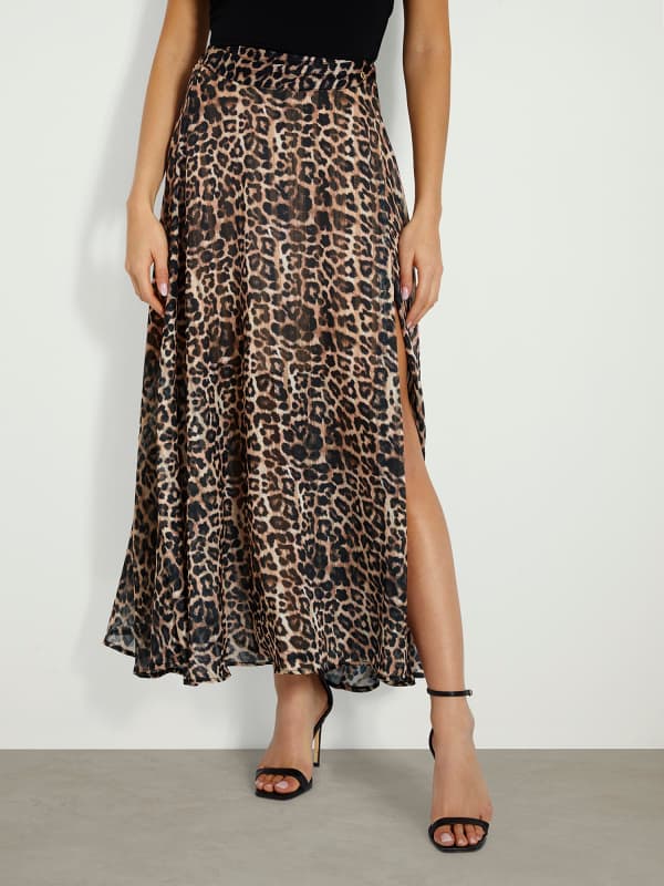 Suknja GUESS All Over Print Long Bež | W4GD64WG4D2