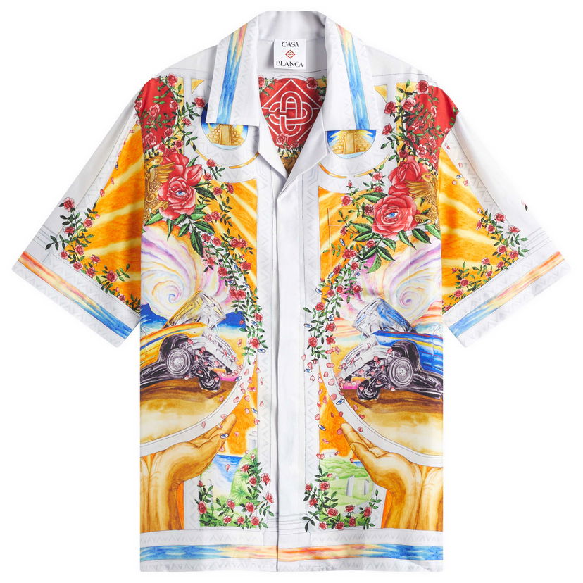 Košulja Casablanca Casablanca Silk Cuban Collar Short Sleeve Shirt Višebojno | U-MS25-SH-003-05