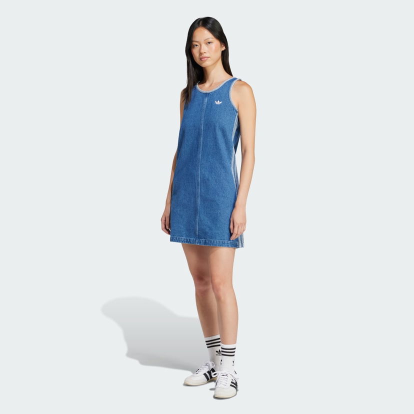 Haljina adidas Performance Adicolor Denim 3-Stripes Tank Dress Plava | JD2580