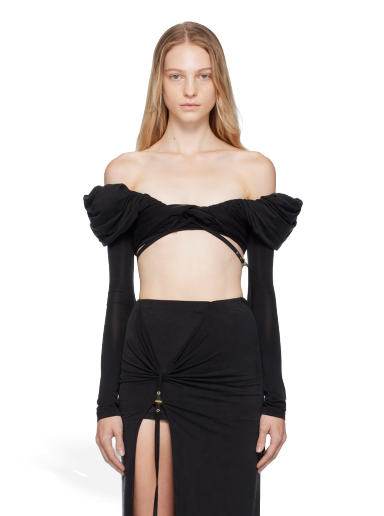 Majica kratkih rukava Jacquemus Le Chouchou 'Le Haut Spalla' Blouse Crna | 23H233TO072-2307