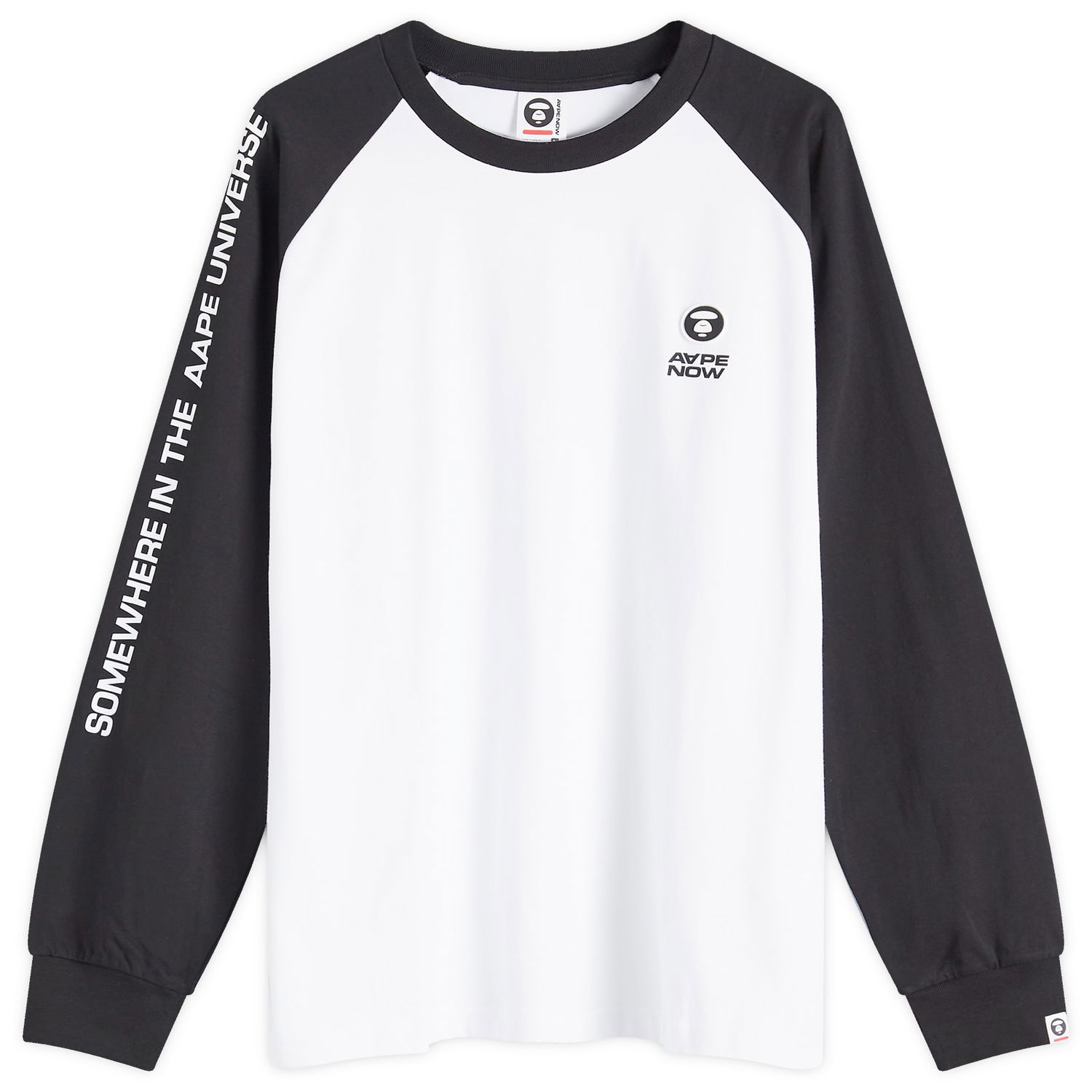 Majica kratkih rukava AAPE by A Bathing Ape AAPE Now Raglan Long Sleeve T-Shirt, Large Bijela | AAPLTM1541XXNBKX, 0