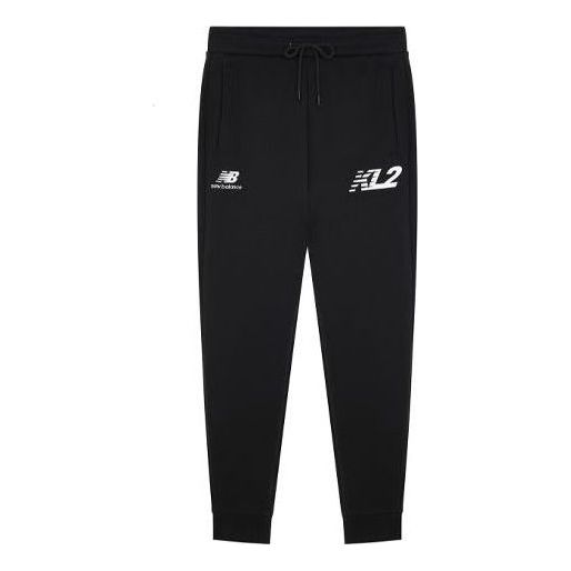 Hlače New Balance Essentials Stacked Logo Sweatpants Crna | MP13580-BK