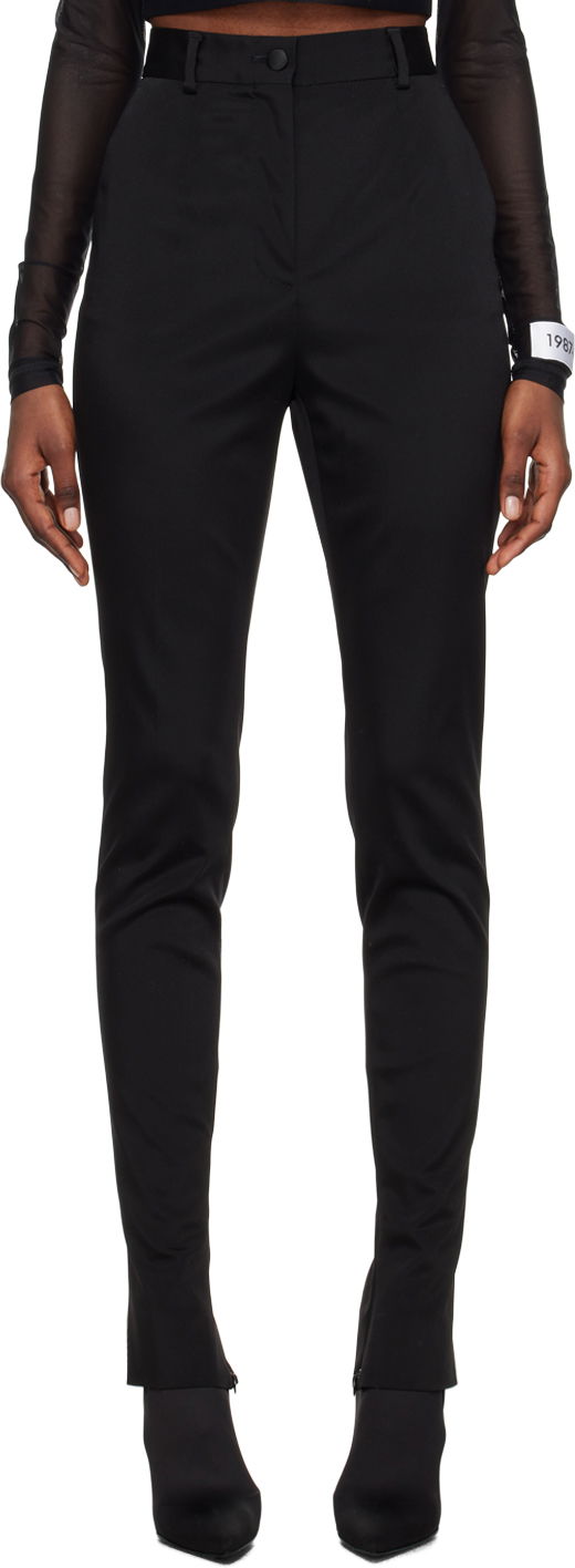 Hlače Dolce & Gabbana Black Kim Kardashian Edition Creased Trousers Crna | FTCXCT FURLE