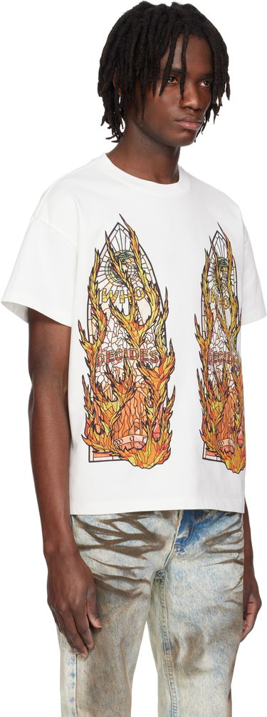 Majica kratkih rukava Who Decides War Who Decides War Flame Glass T-Shirt Bijela | 1110030001SE25, 1