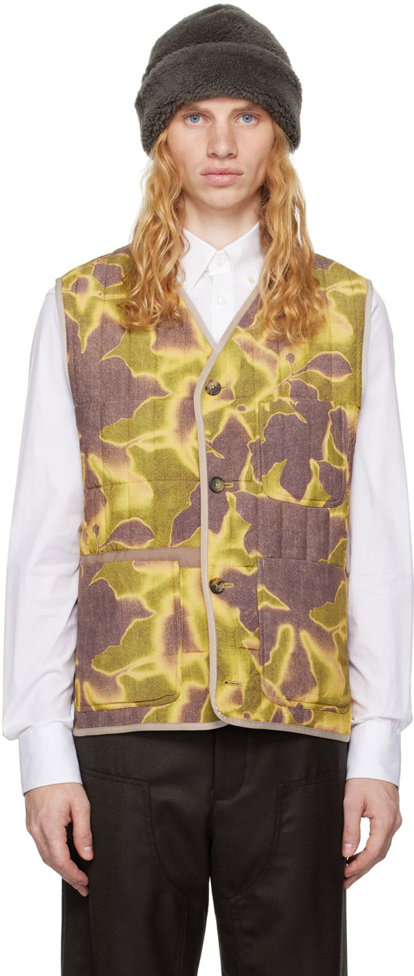 Prsluk Paul Smith Paul Smith Photogram Leaves Print Quilted Vest Zelena | M1R-134Z-N02490-10