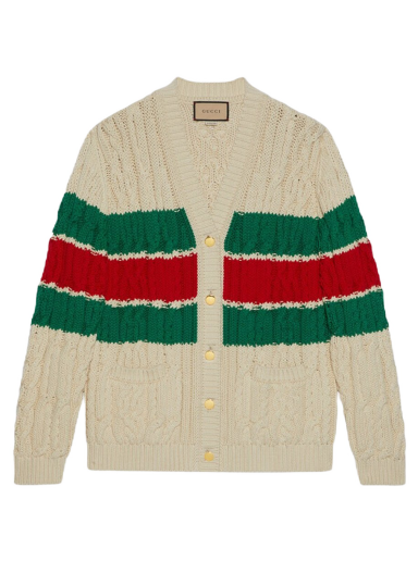 Džemper Gucci Cotton Web Cardigan Bež | 756259 XKDCU 9314