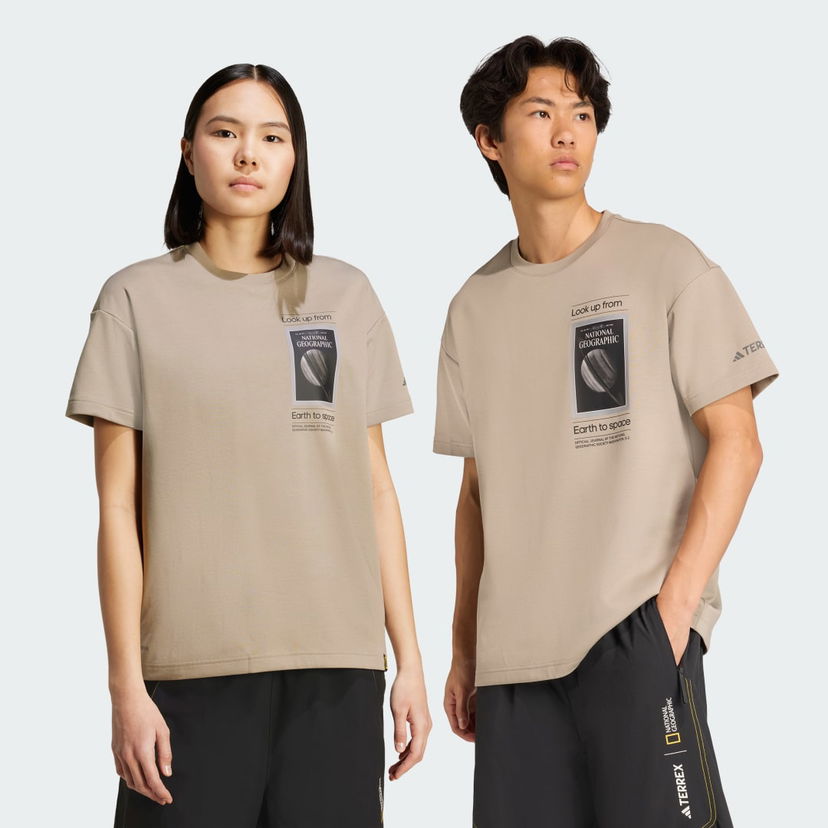 Majica kratkih rukava adidas Performance National Geographic AEROREADY Graphic Tee Bež | KC2350
