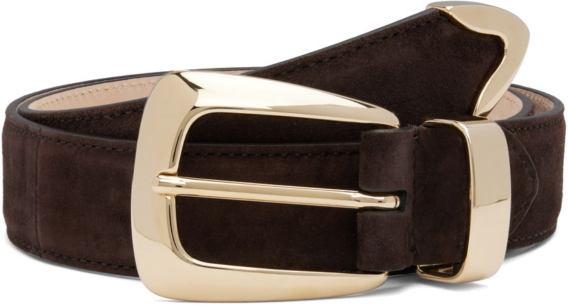 Pojasevi Khaite KHAITE Benny Suede Belt Smeđa | 10013-726