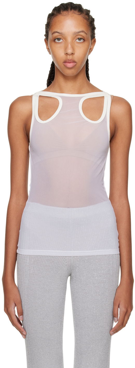 Majica bez rukava Dion Lee Shift Loop Tank Top Bijela | C3084F22