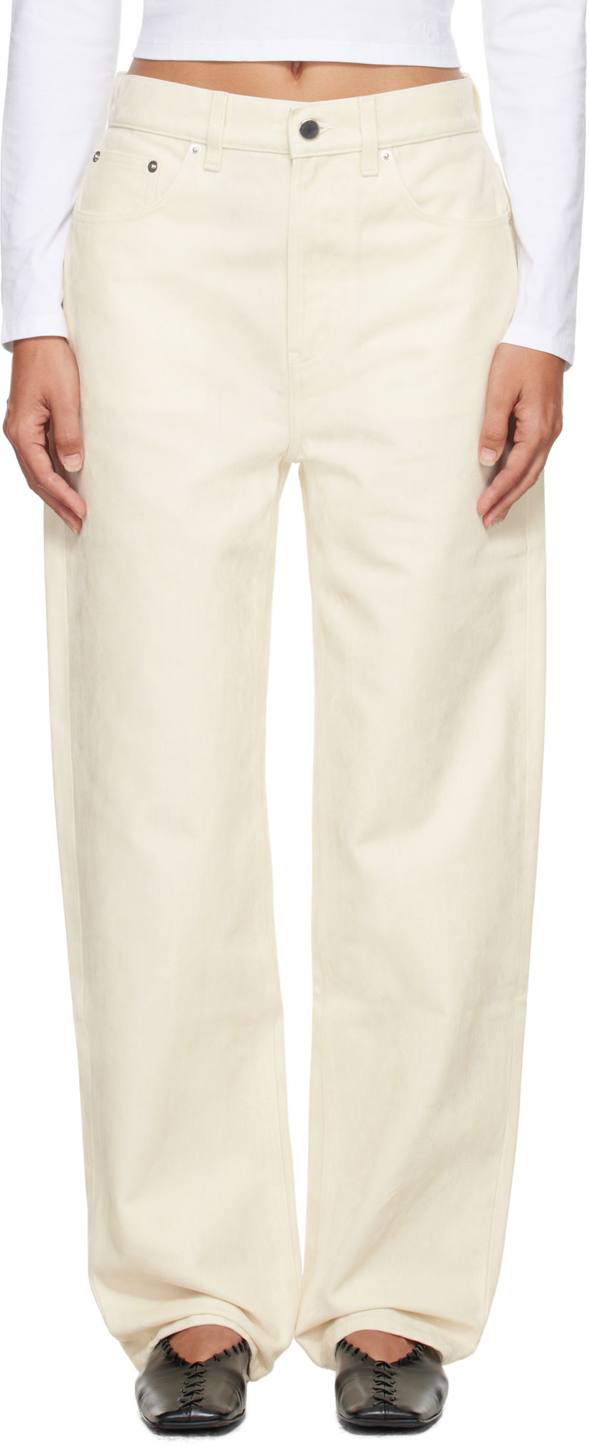 Jeans Loulou de Saison Loulou de Saison Asmar Velvet Jeans Bijela | ASMAR