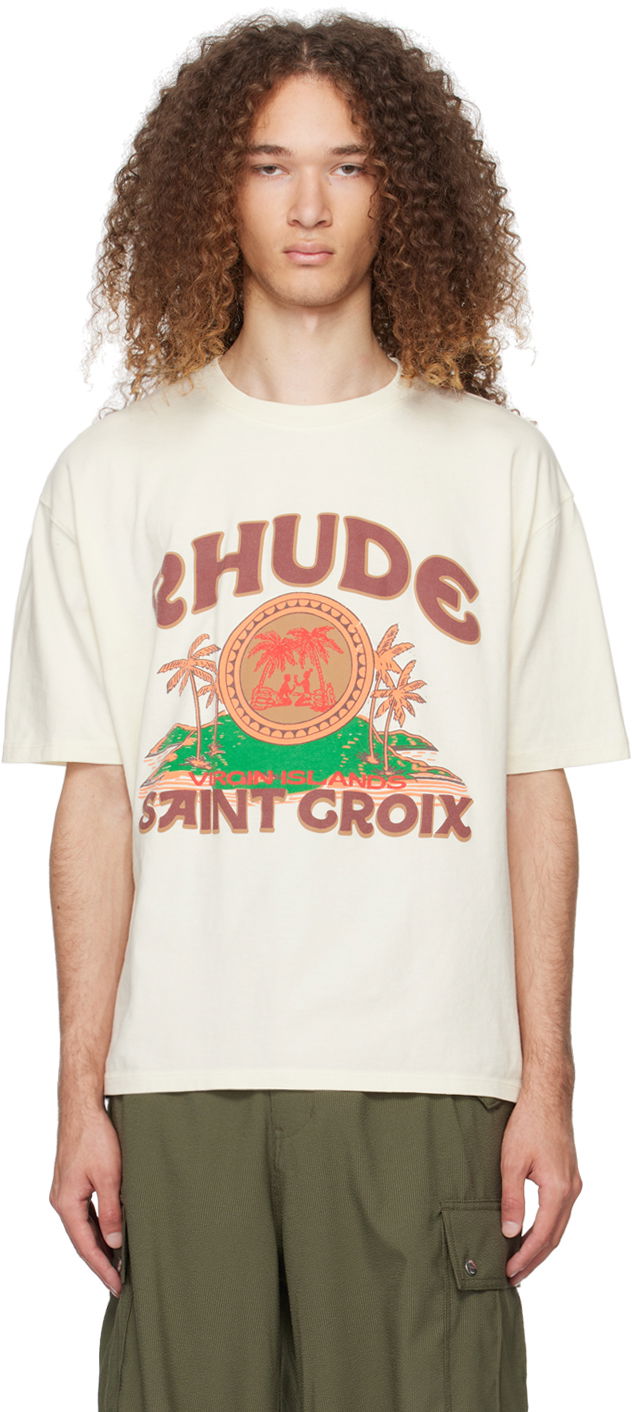 Majica kratkih rukava Rhude 'Saint-Croix' T-Shirt "Off-White" Bijela | RHPS24TT11012611