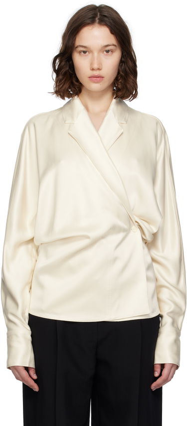 Košulja TOTEME TOTEME Wrap Satin Blouse Bež | 253-WRT0543-FB0382, 0