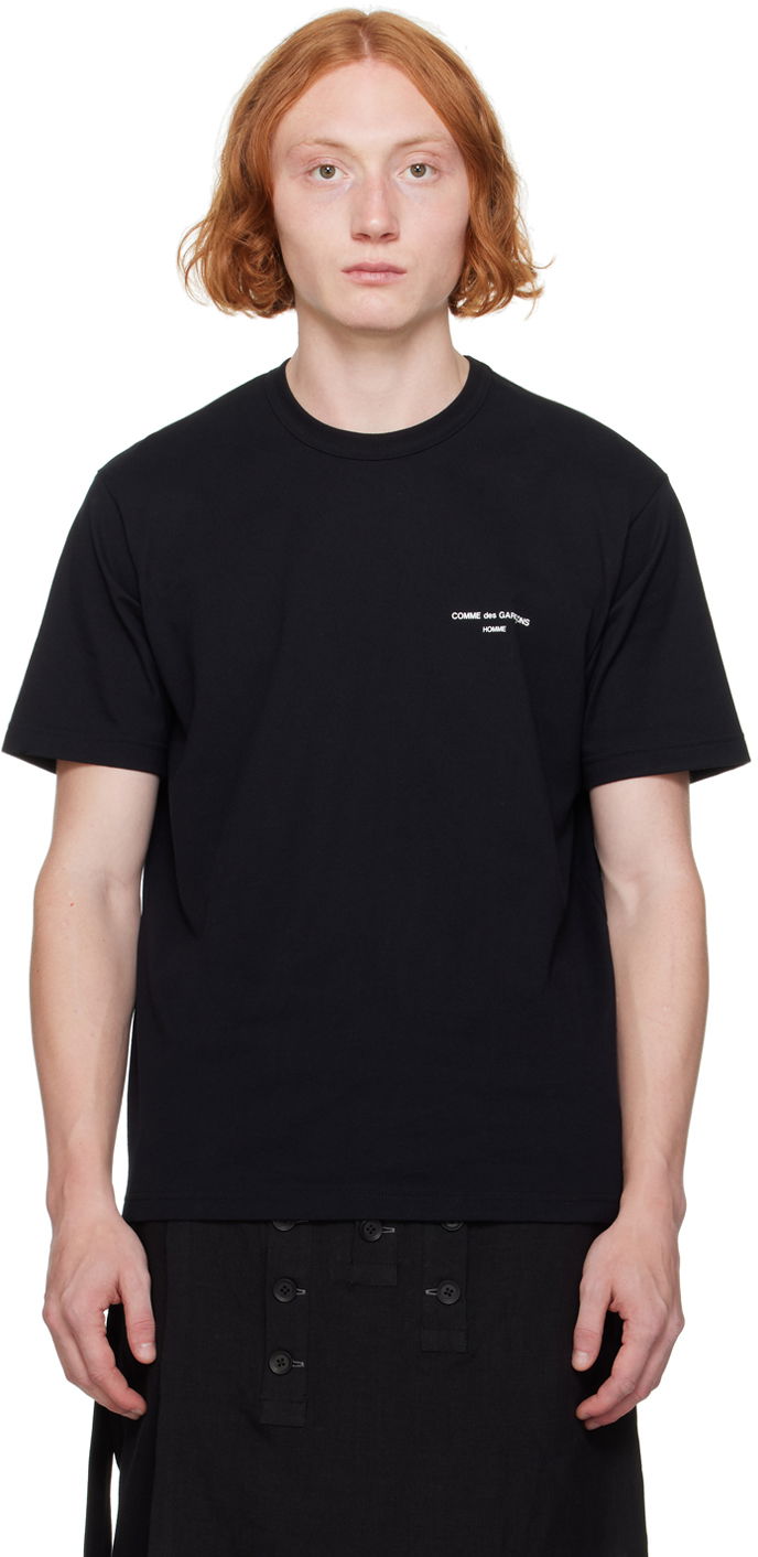 Majica kratkih rukava Comme des Garçons Homme Black Printed Logo T-Shirt Crna | HN-T101-051