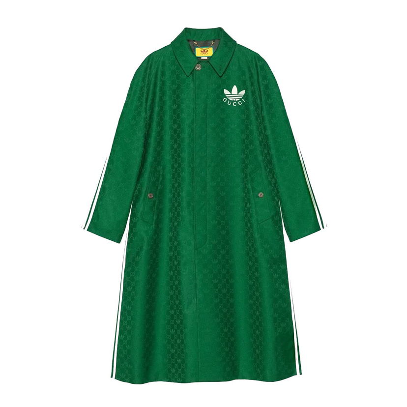 Kaputi Gucci adidas x GG Trefoil Jacquard Coat Green Zelena | 715841 ZAKUN 3229