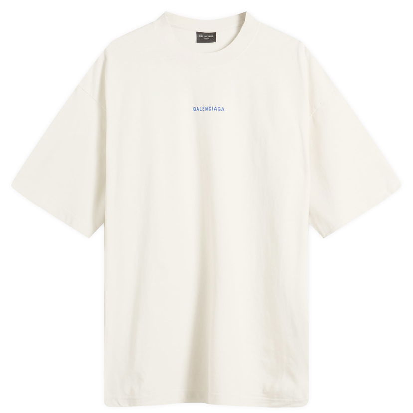 Majica kratkih rukava Balenciaga Balenciaga Men's Logo Medium Fit T-Shirt, Size Large Bijela | 764235-TSVO9-8016