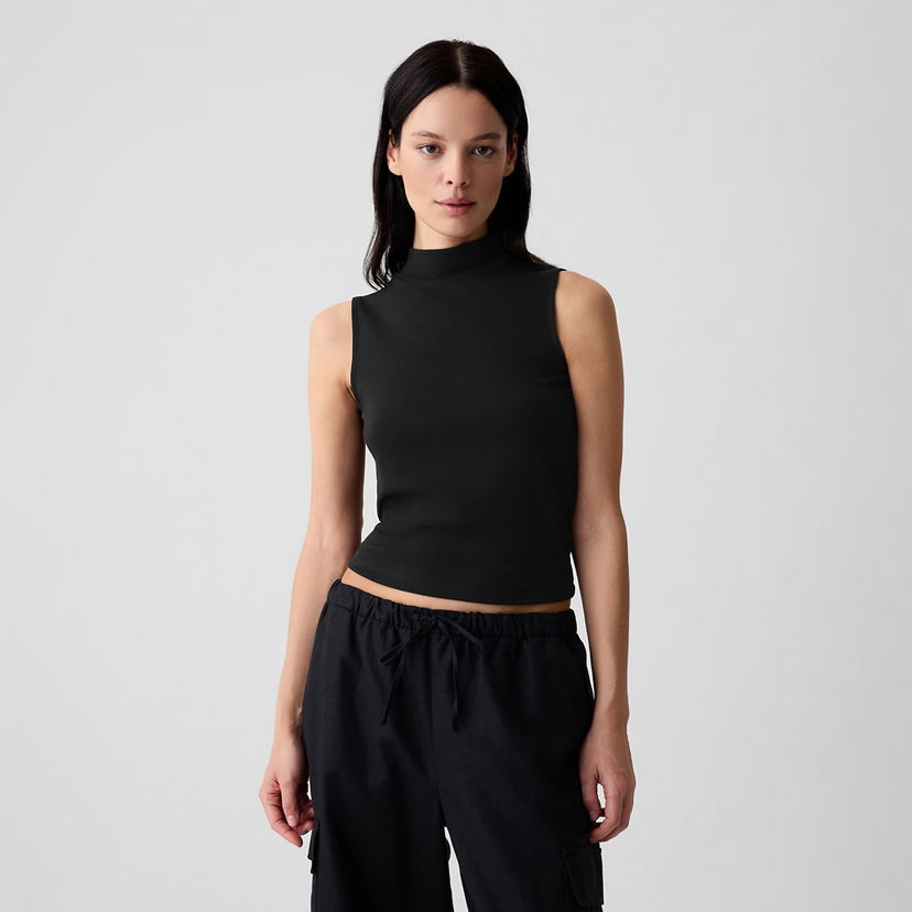 Odjeća i dodaci GAP Sleeveless Modal Mock Neck Black XXS Crna | 583620-00