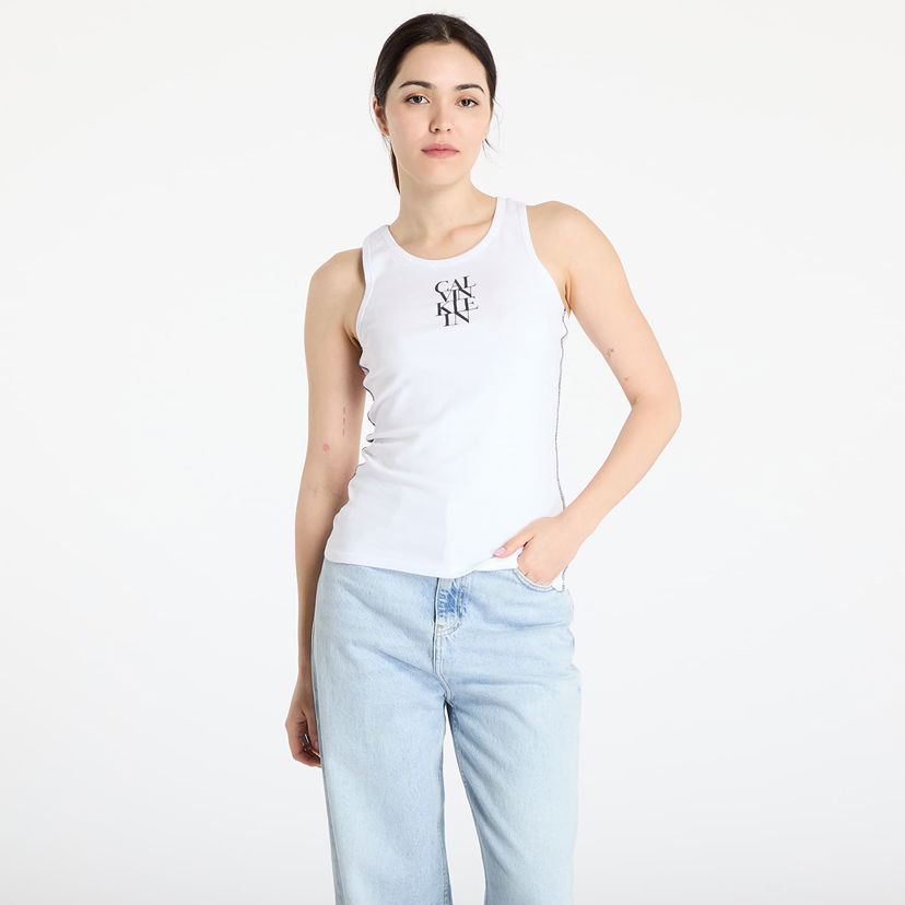 Majica bez rukava CALVIN KLEIN Calvin Klein Jeans Cotton Rib Tank Top Bijela | LV044C219G YAA