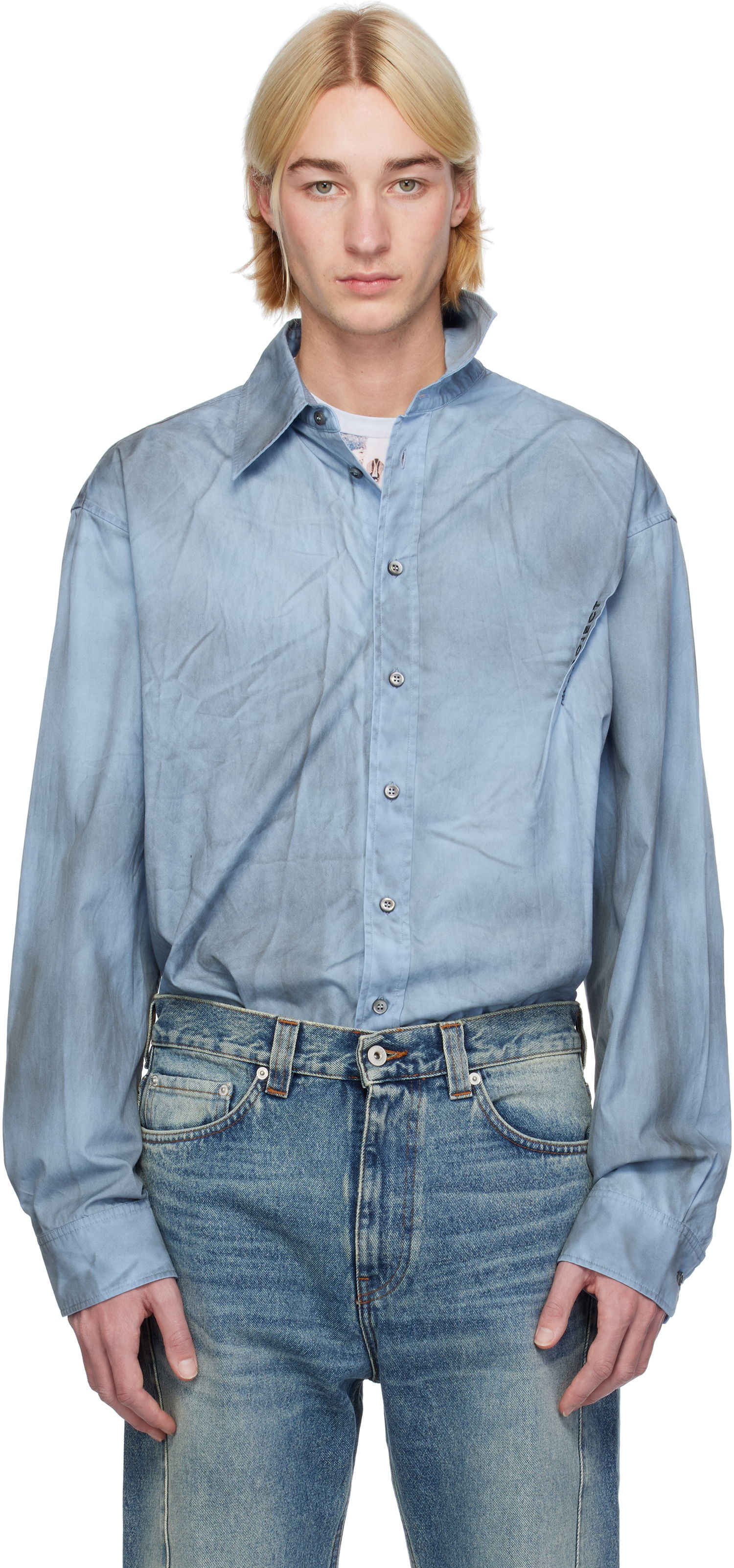 Košulja Y/PROJECT Spray Pinched Logo Shirt Plava | 201SI013, 0