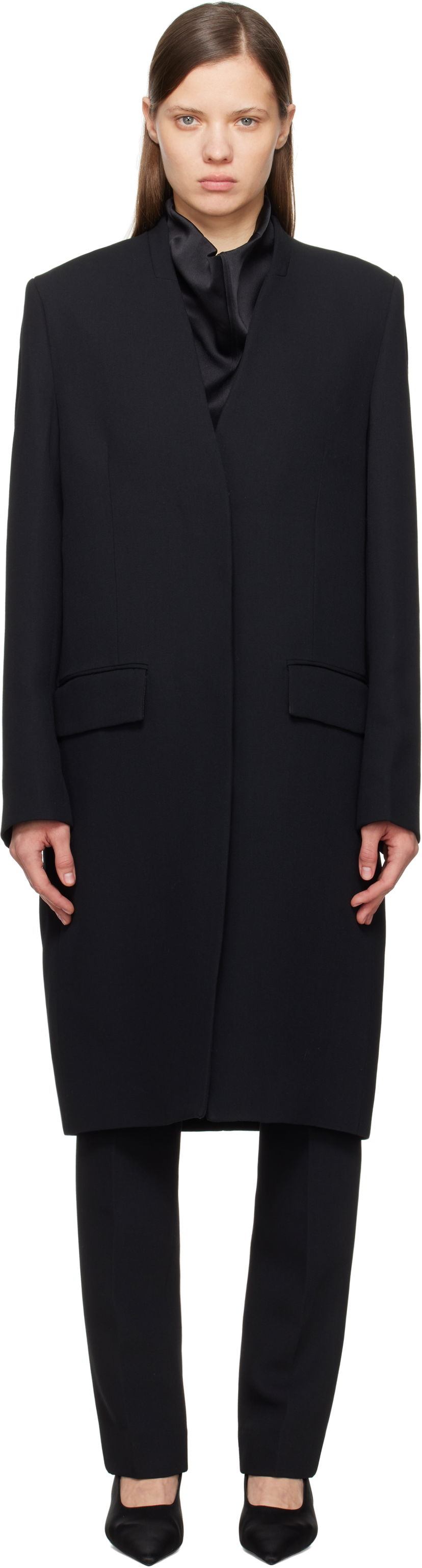 Trenčkot TOTEME TOTEME Deep Pleat Coat Crna | 251-WRO4312-FB0336