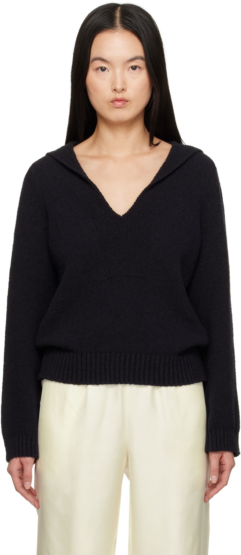 Džemper Loulou de Saison Loulou de Saison Bahia Knit Sweater Crna | BAHIA