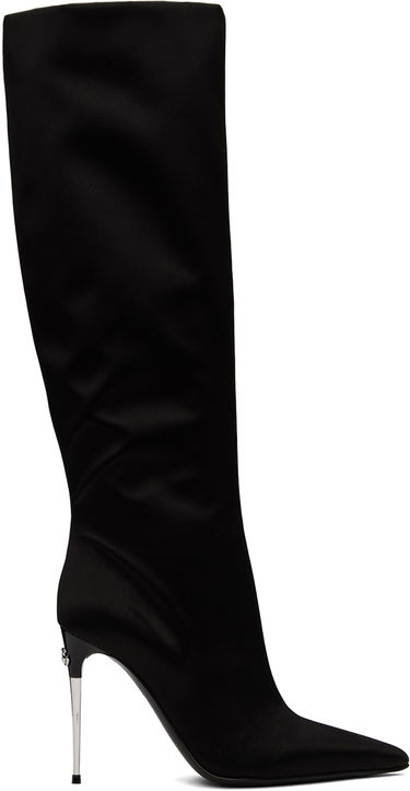 Tenisice i cipele Dolce & Gabbana Tall Satin Boots Crna | CU1126 A7630, 0