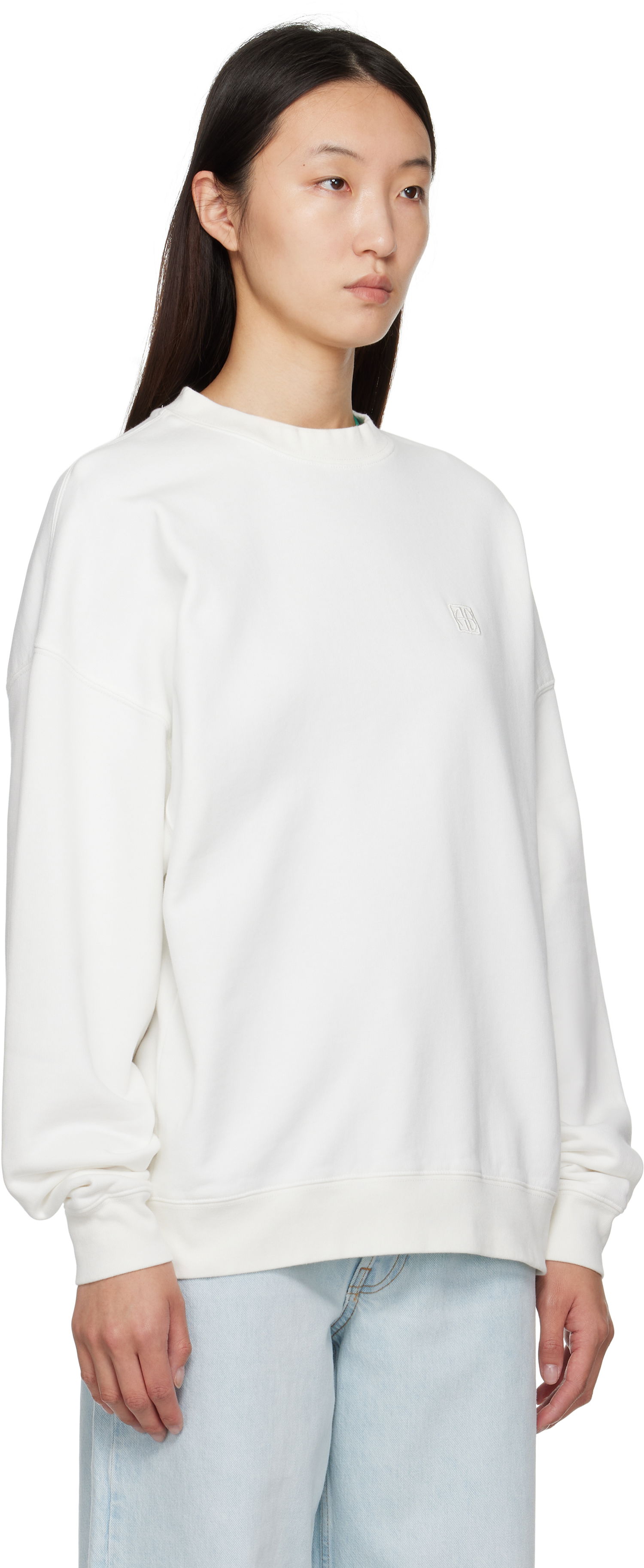 Dukserice Anine Bing ANINE BING Miles Framed Monogram Sweatshirt Bijela | A-08-11205-OFW1, 1